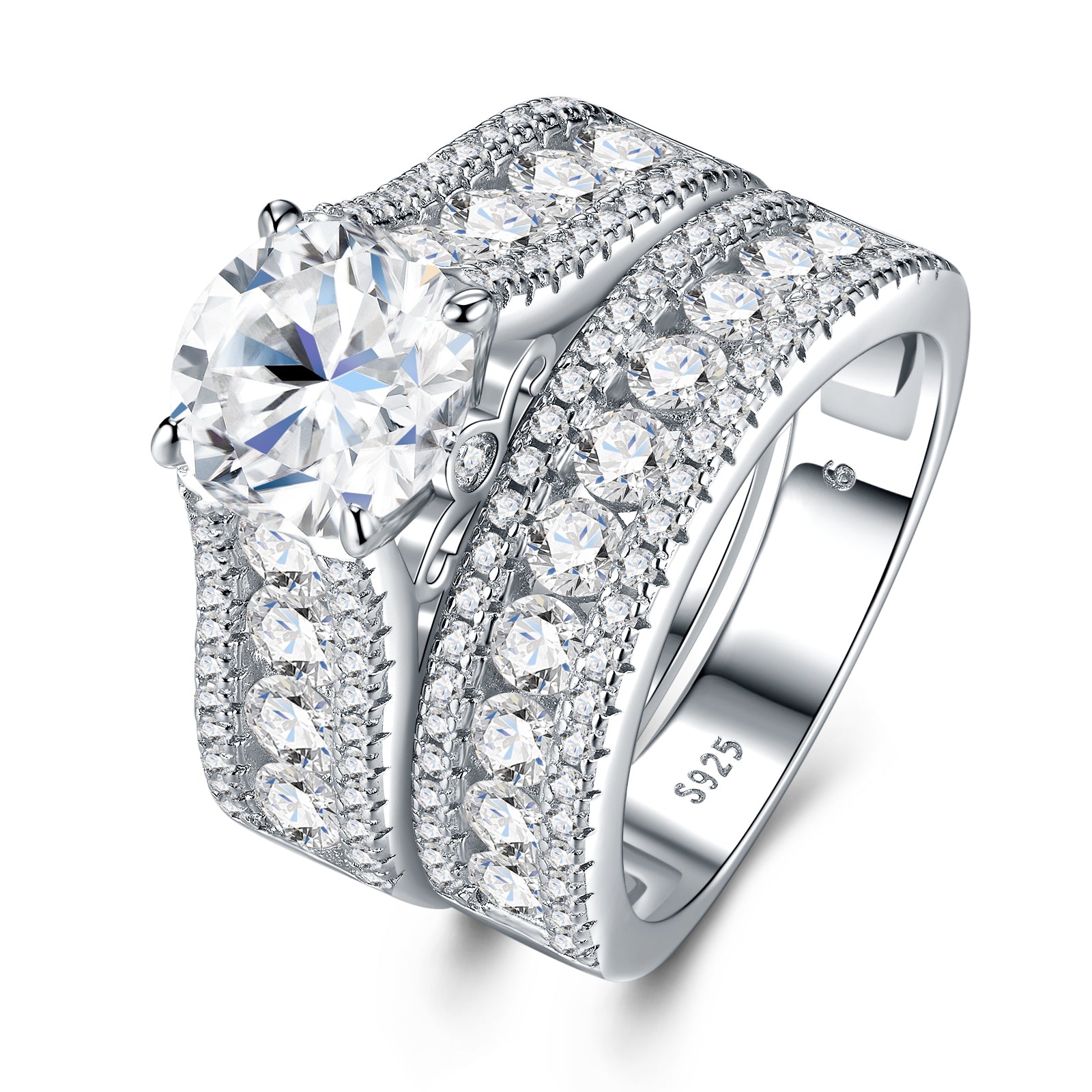 Empire Ring | Wide Pave Moissanite Statement Ring