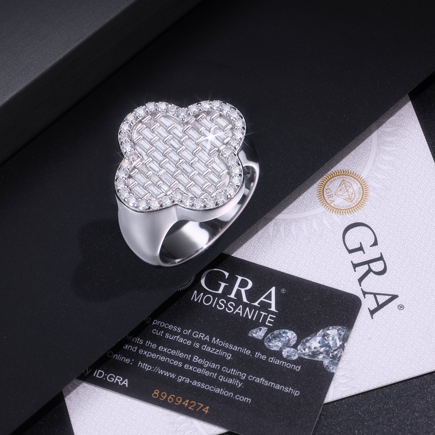 Clover Ring | Quatrefoil Baguette Statement Ring