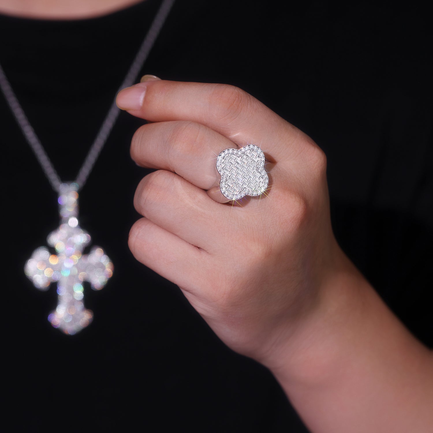 Clover Ring | Quatrefoil Baguette Statement Ring