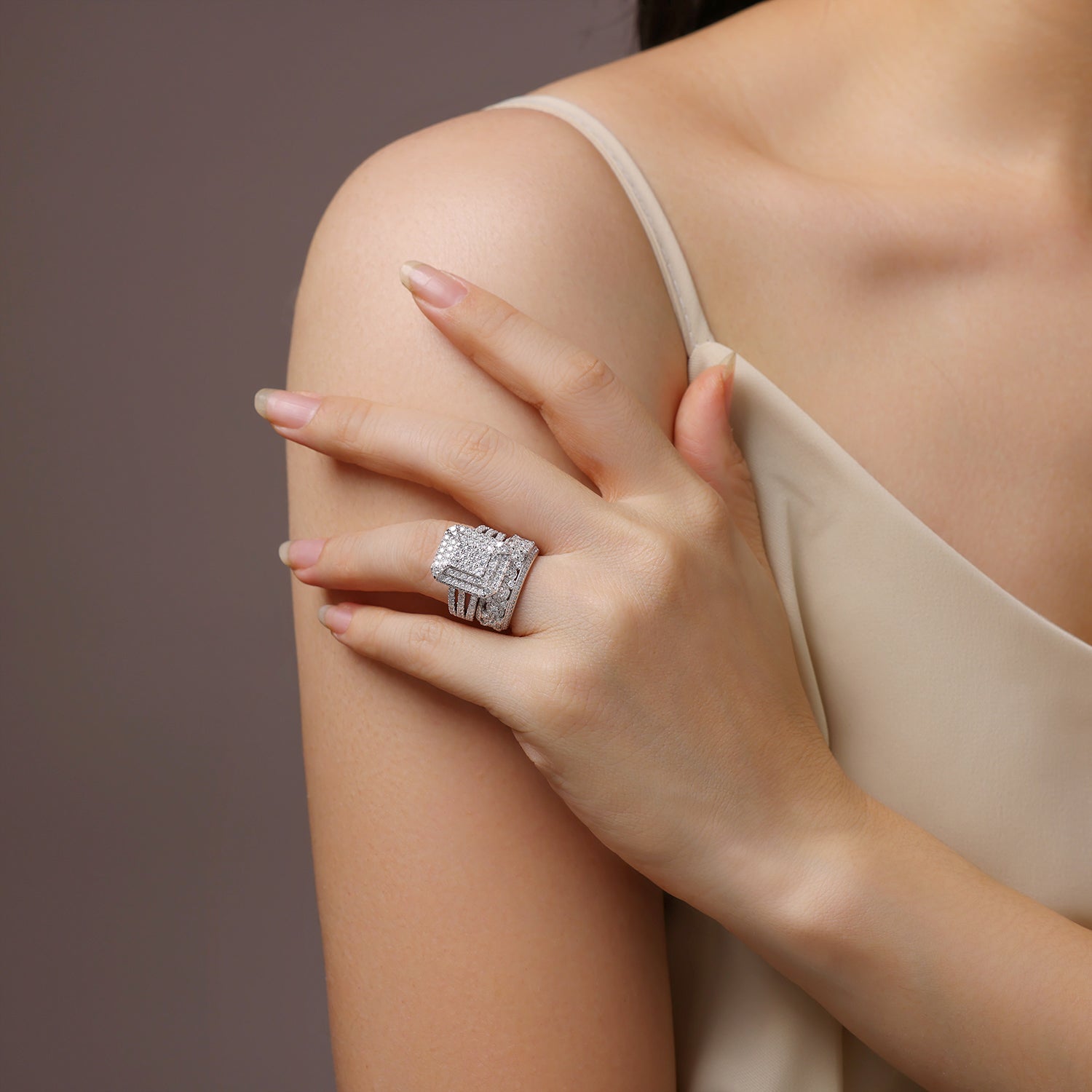 Majesty Ring | Square Cluster Statement Ring
