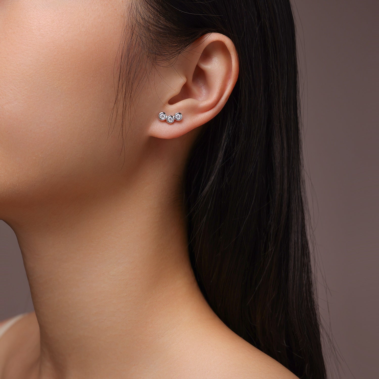 Halo Drop Earrings | Round Cut Moissanite, 925 Sterling Silver