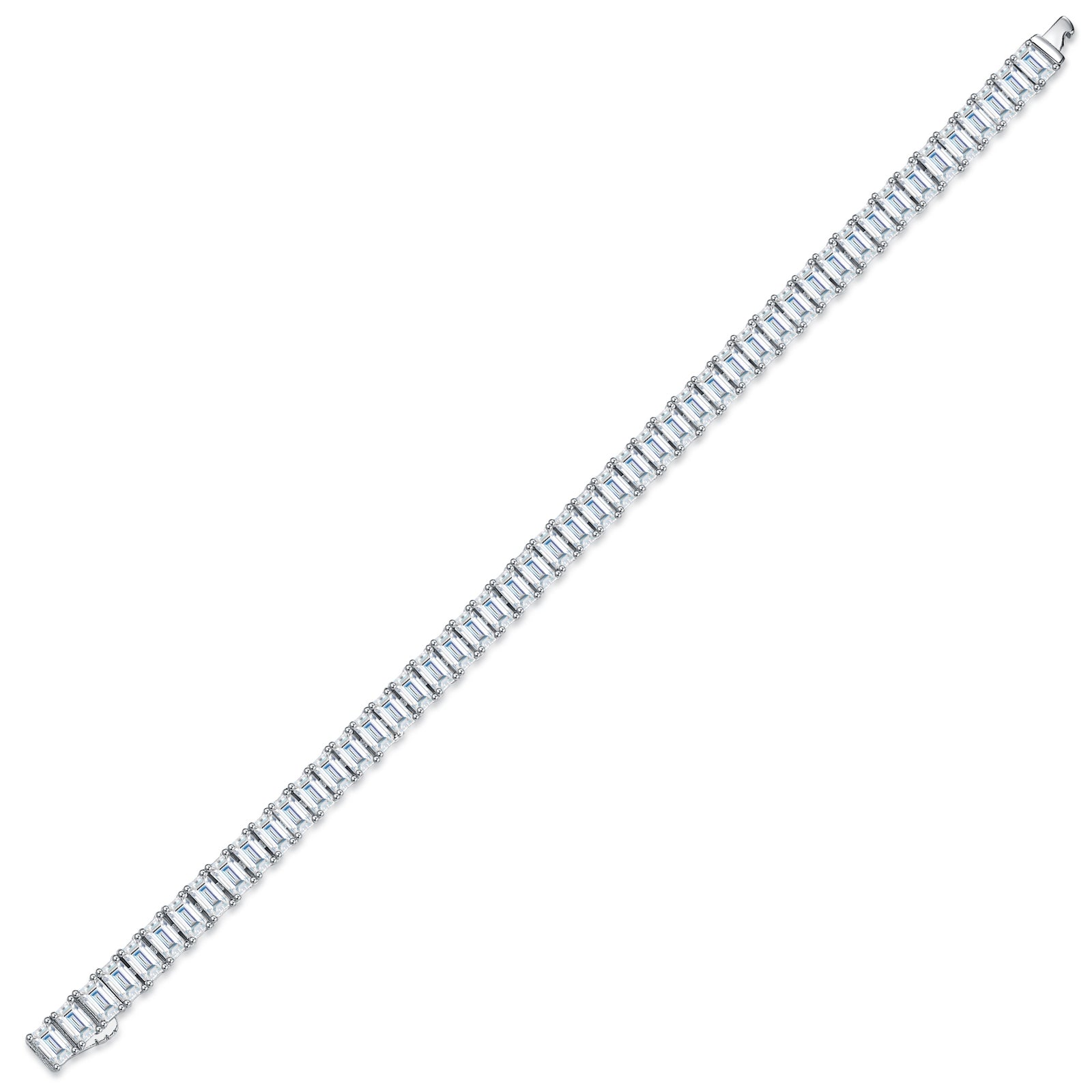 Aria Bracelet | 925 Sterling Silver, Emerald-Cut Tennis Bracelet