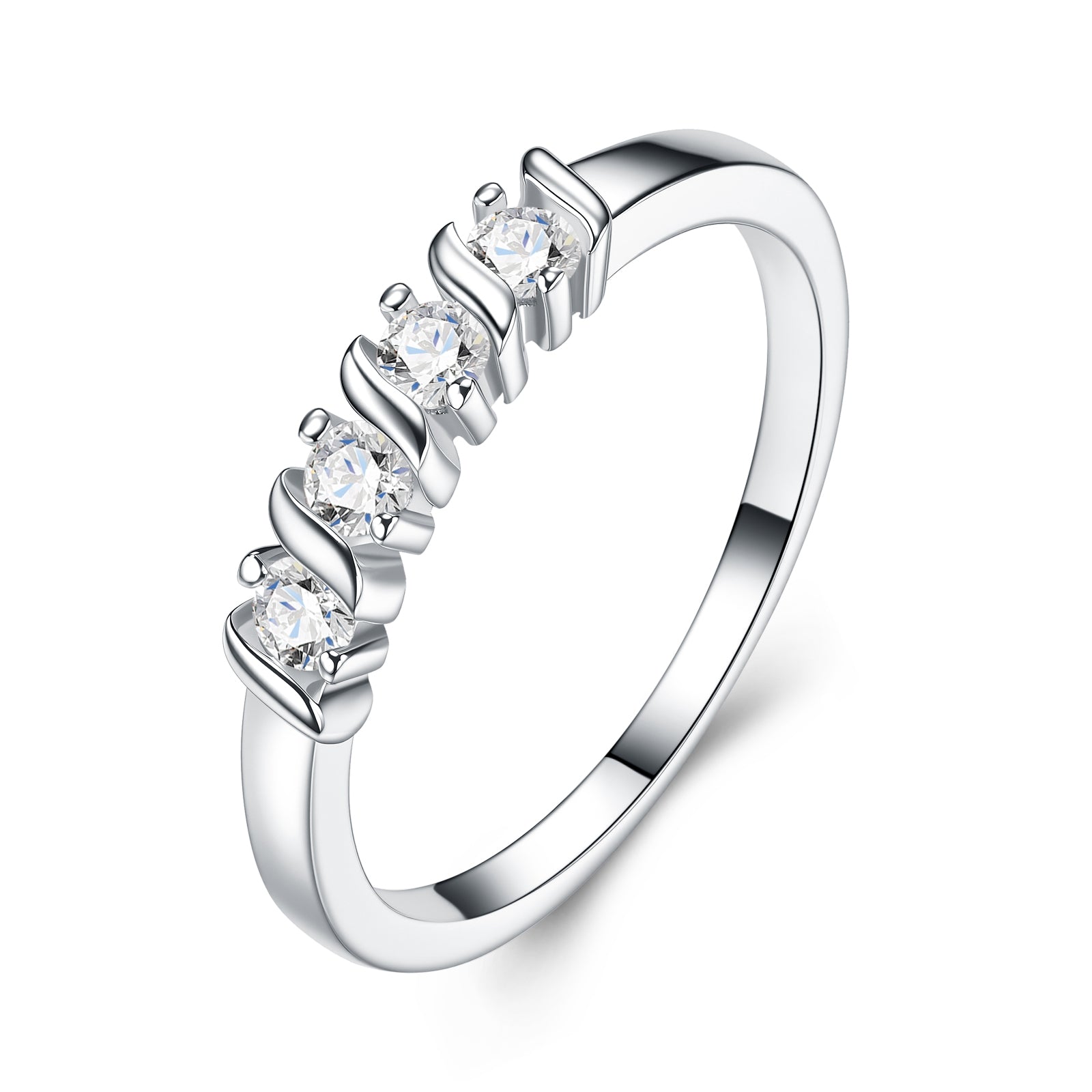 Selene Band | Five-Stone Curved Moissanite Ring