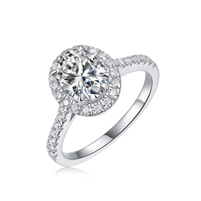 Odette Ring | Halo Moissanite Pave Ring