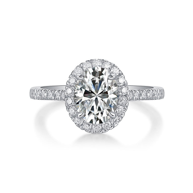Odette Ring | Halo Moissanite Pave Ring