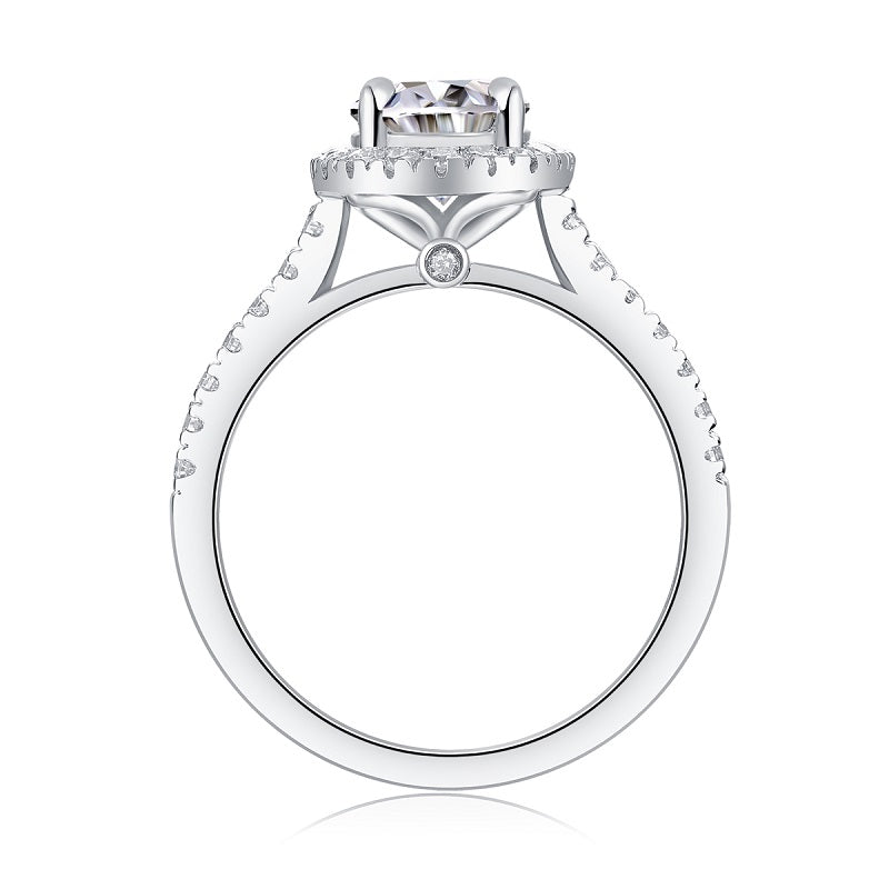 Odette Ring | Halo Moissanite Pave Ring