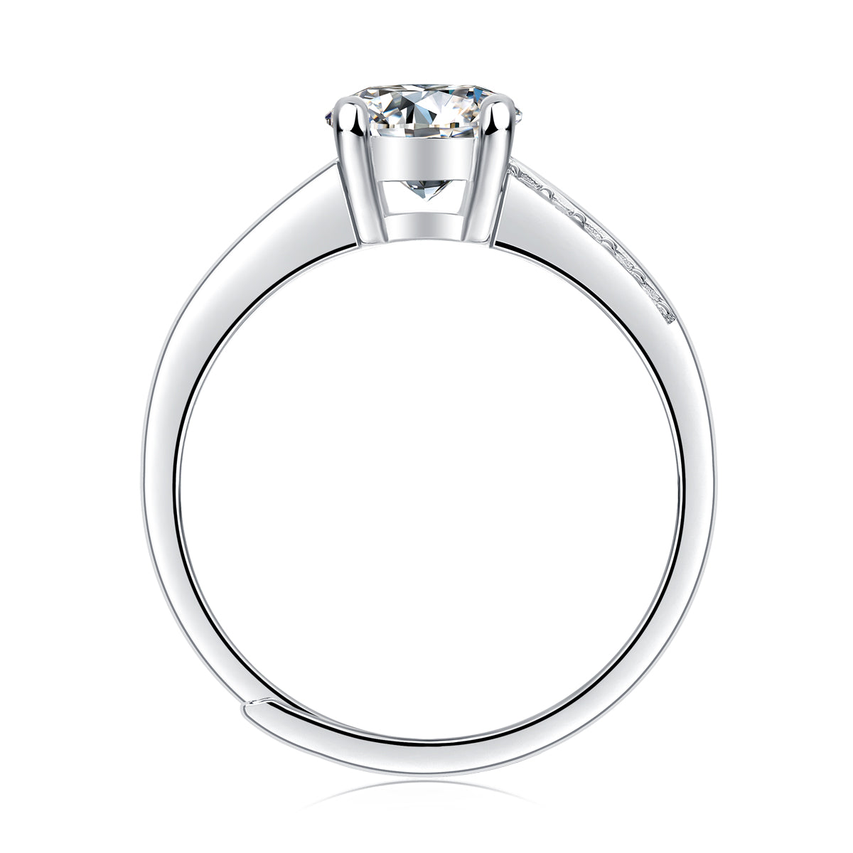 Wishing Well Ring | Round Moissanite Pave Solitaire