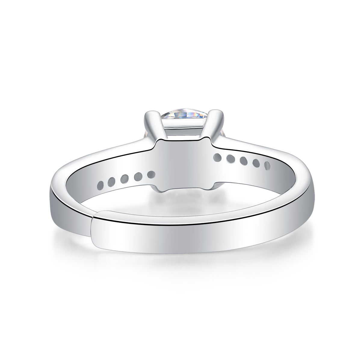 Wishing Well Ring | Round Moissanite Pave Solitaire