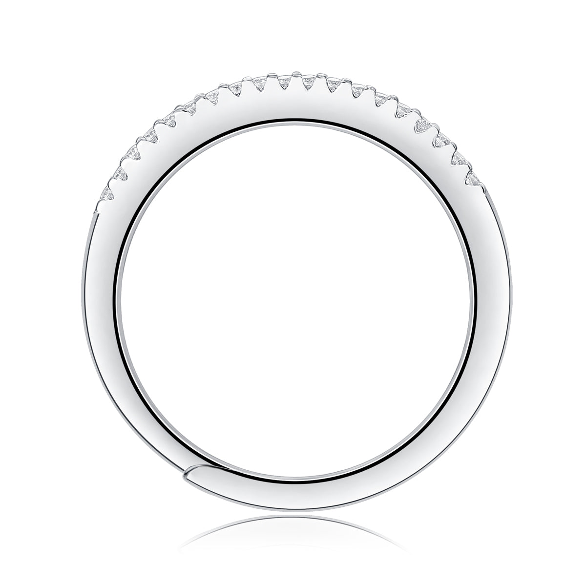Apollo Ring | Double Row Pave Moissanite Band