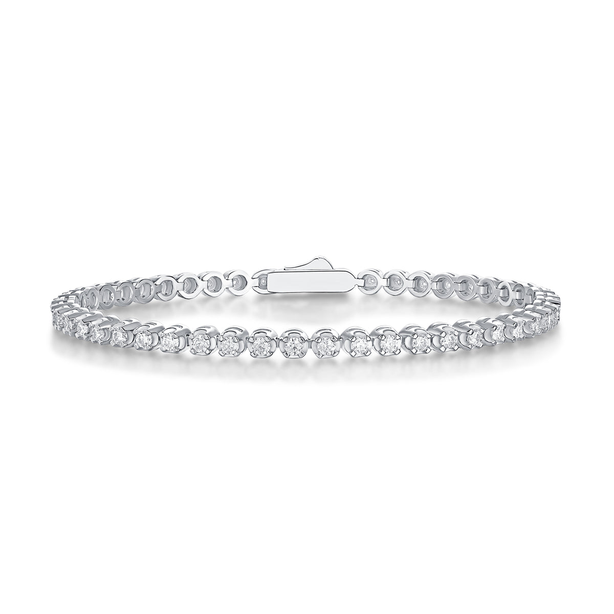 Starlit Bracelet | 925 Sterling Silver, Round Tennis Bracelet