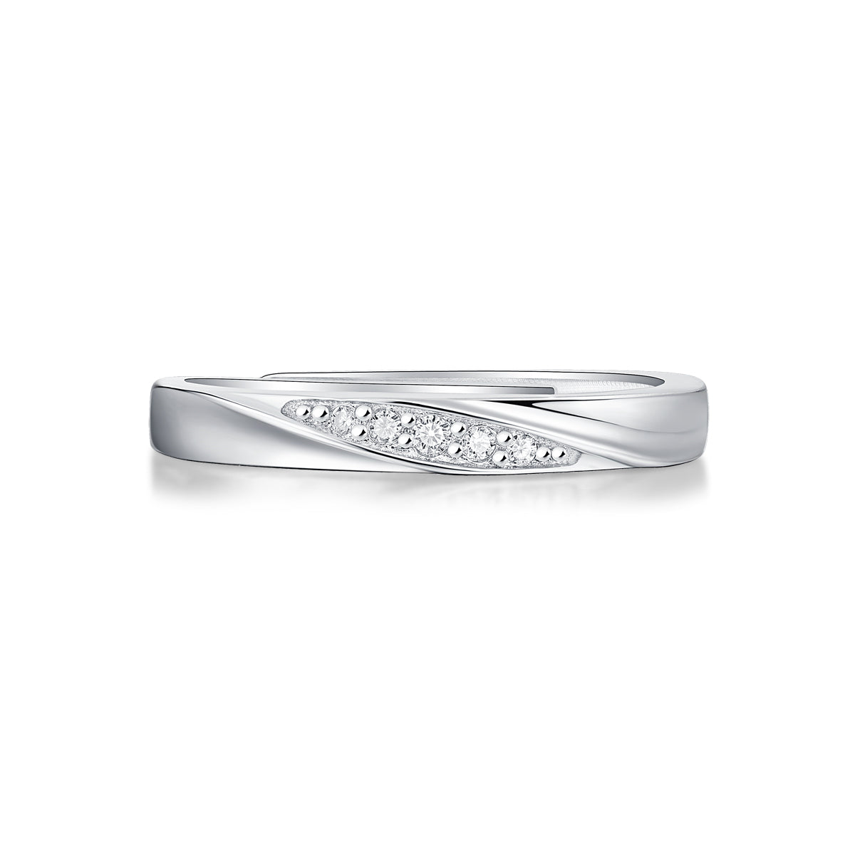 Tidal Wave Couple Ring | 925 Sterling Silver Matching Band