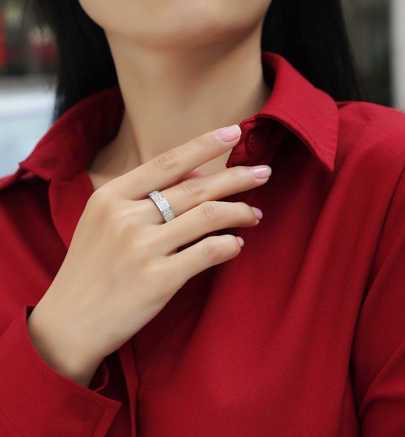 Awakening Ring | Wide Double Row Pave Band