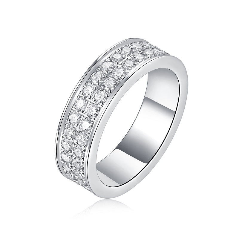 Awakening Ring | Wide Double Row Pave Band