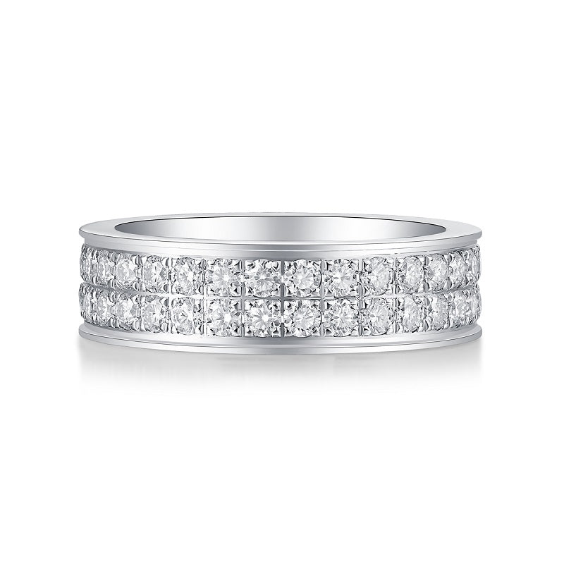 Awakening Ring | Wide Double Row Pave Band