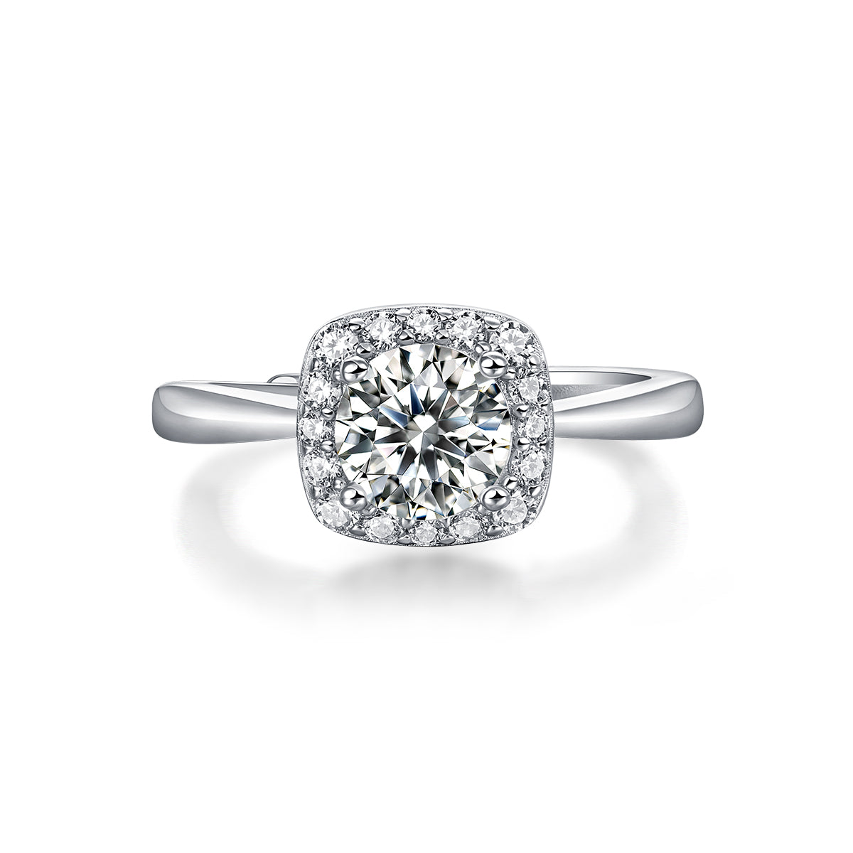 Hidden Gem Ring | Square Halo Moissanite Ring