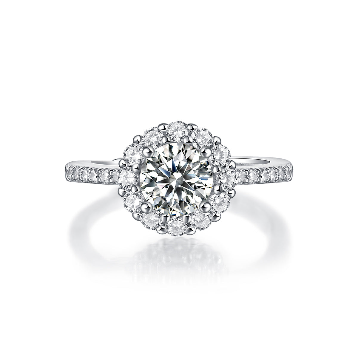 Bloom Ring | Floral Halo Moissanite Ring