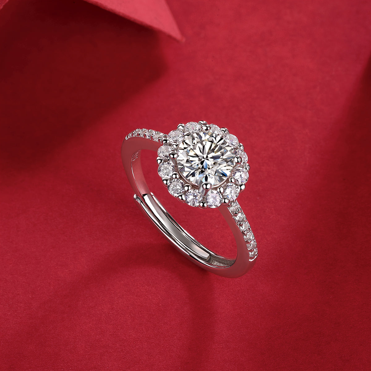 Bloom Ring | Floral Halo Moissanite Ring