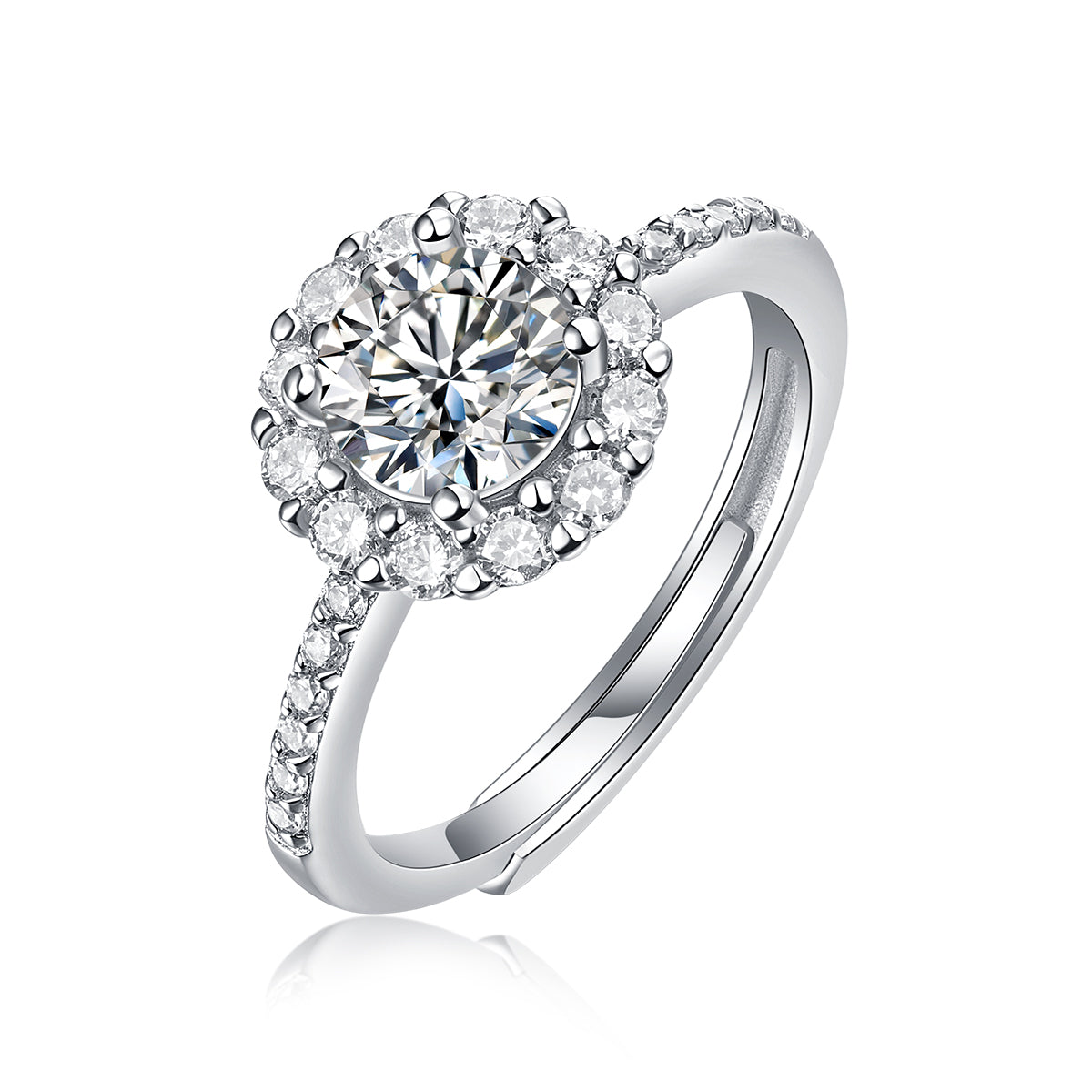 Bloom Ring | Floral Halo Moissanite Ring