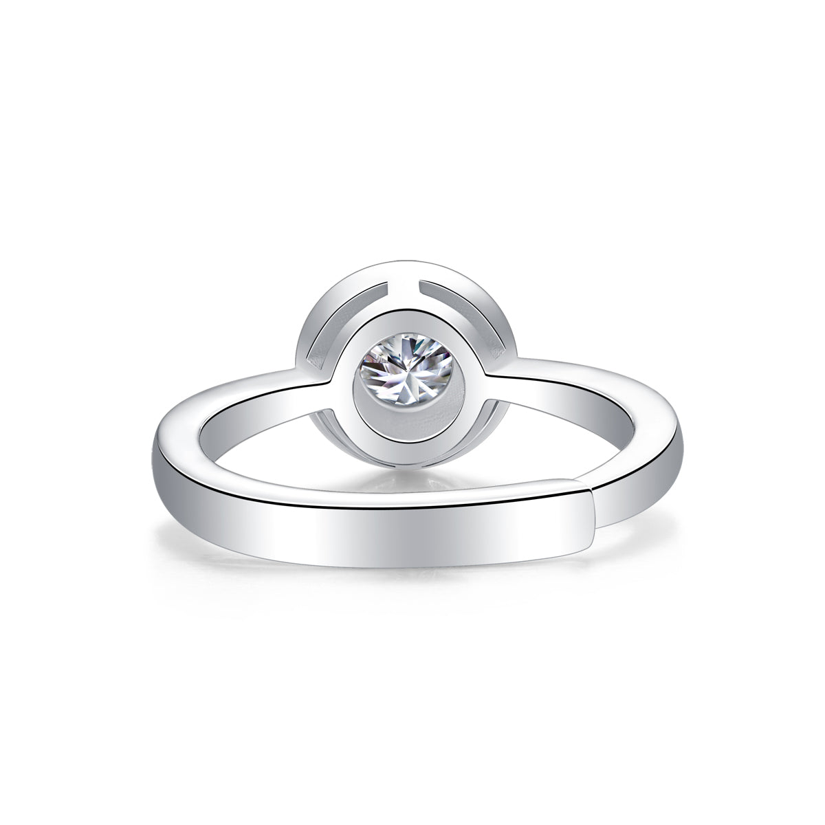 Juliet Ring | Round Halo Moissanite Solitaire