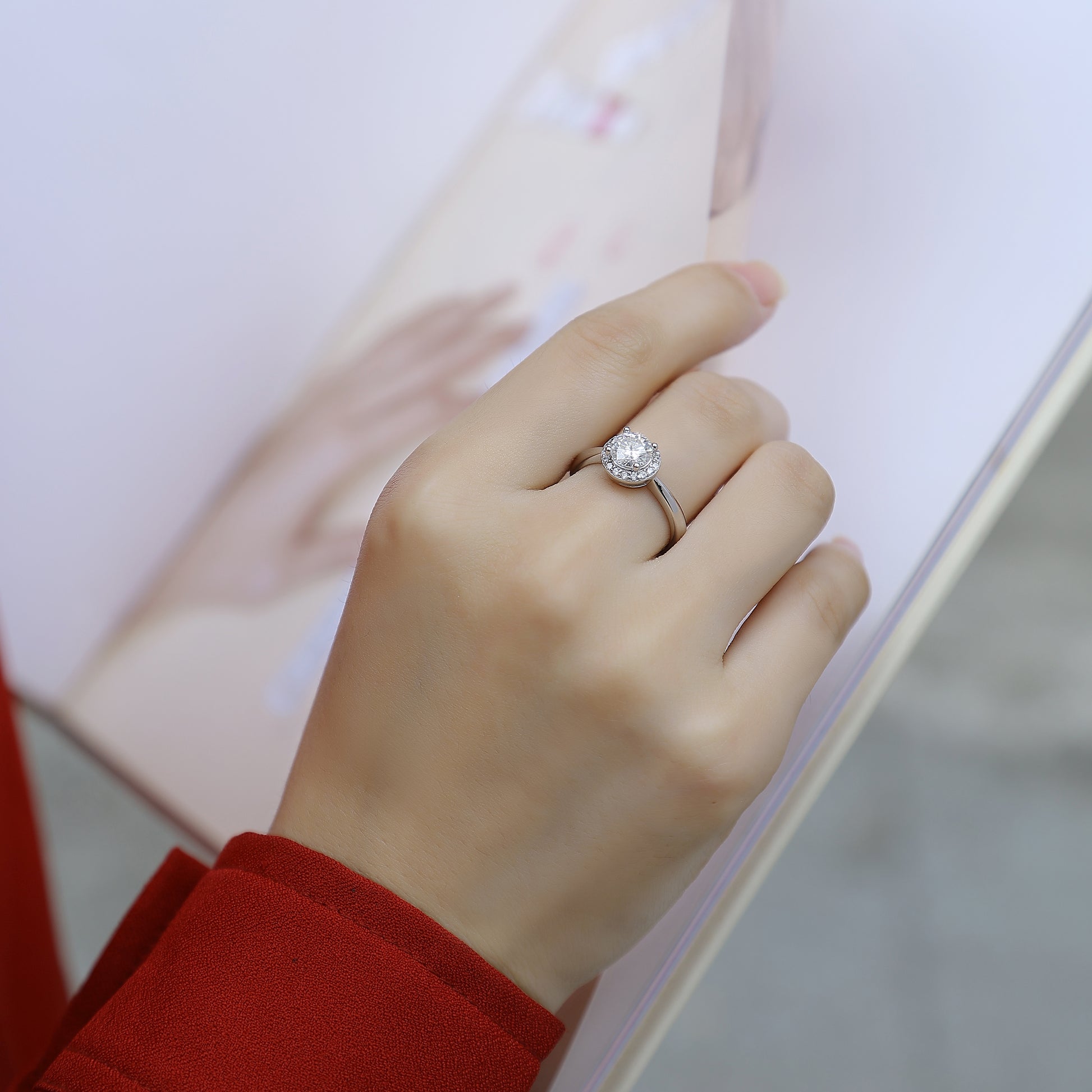 Journey Ring | Classic Halo Moissanite Ring
