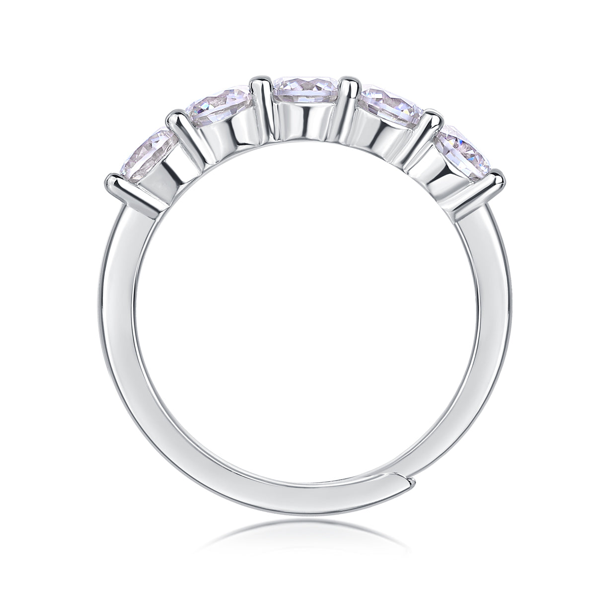Melody Ring | Five-Stone Round Moissanite Band
