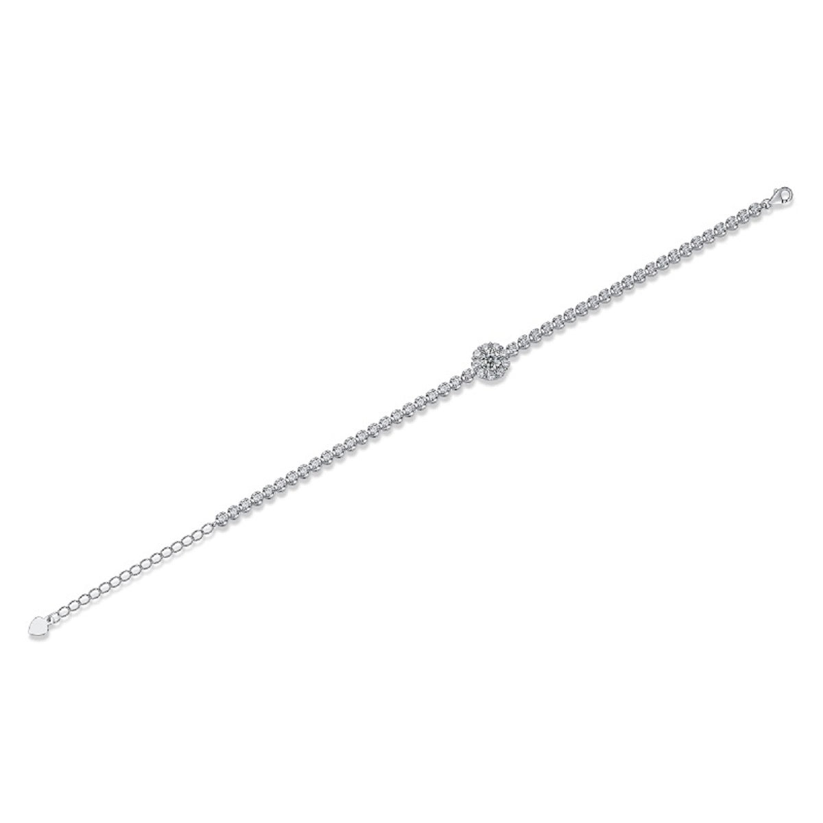Bridge of Magpies Bow Bracelet | Round Cut Moissanite, 925 Sterling Silver