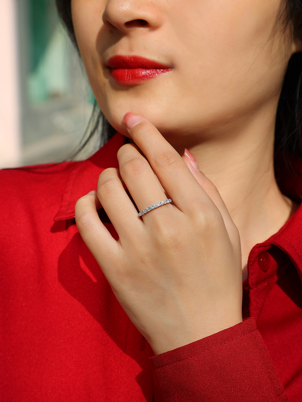 Genesis Ring | Slim Pave Eternity Band
