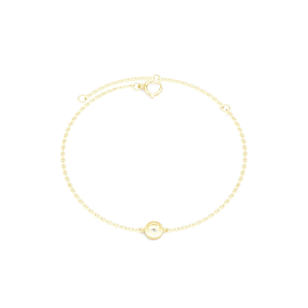 Luna Bracelet | 925 Sterling Silver, Petite Bezel Moissanite Bracelet