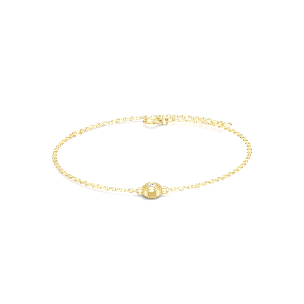 Luna Bracelet | 925 Sterling Silver, Petite Bezel Moissanite Bracelet